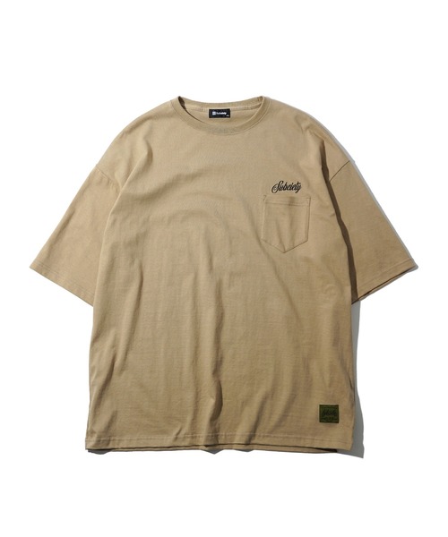 「Subciety」 半袖Tシャツ MEDIUM カーキ メンズ