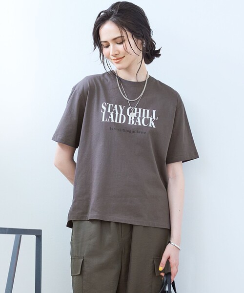 tシャツ 「SLOW/一部店舗限定」MVSコットン  ロゴTシャツ レディース SLOW/一部店舗限定】MVSコットン ロゴTシャツ / 23区 S