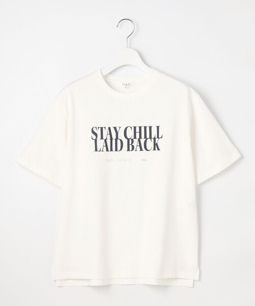 tシャツ 「SLOW/一部店舗限定」MVSコットン ロゴTシャツ レディース 23区 tシャツ 「SLOW/一部店舗限定」MVSコットン ロゴTシャツ