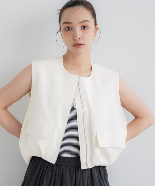 新品✨クーン KOON ベスト ジレ 50 イタリア製 NOBLE ベスト ジレ コクーンシルエットオーバージレ レディース