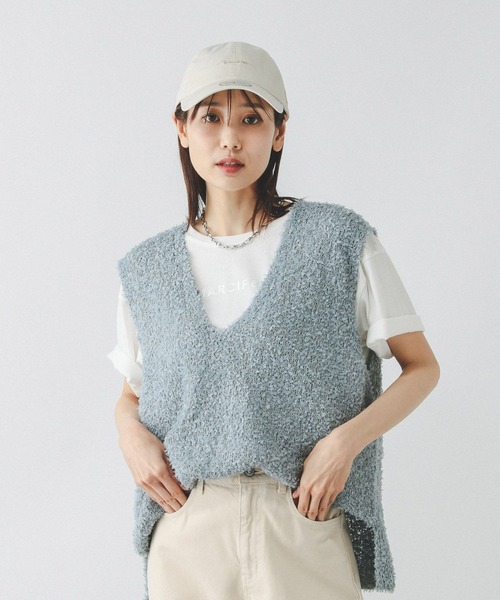 GLOBAL WORK ベスト ジレ フェザータッチベストセットTシャツ