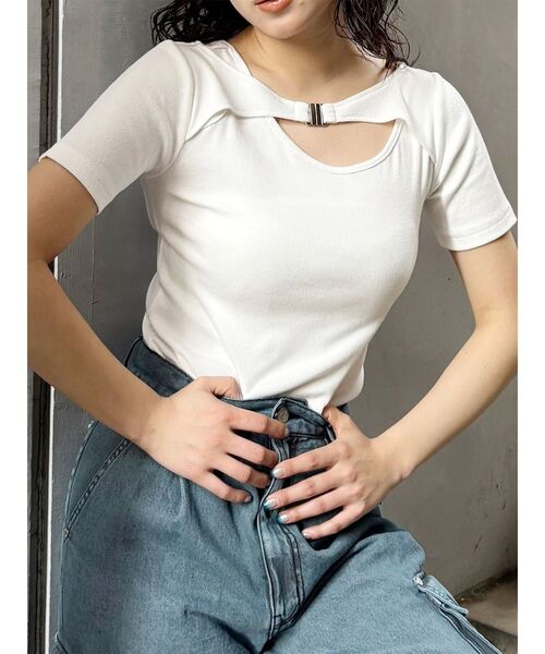 MURUA（ムルーア） tシャツ フロントパーツレイヤードトップス