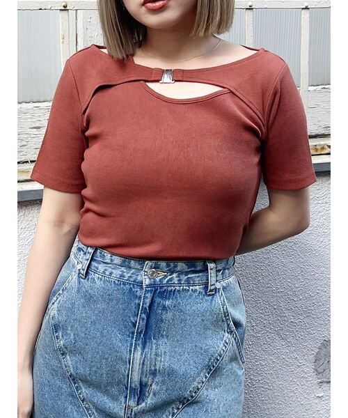 MURUA（ムルーア） tシャツ 半袖 フロントパーツレイヤードトップス