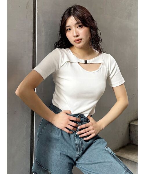 トップス tai MURUA（ムルーア） tシャツ 半袖 フロントパーツレイヤードトップス