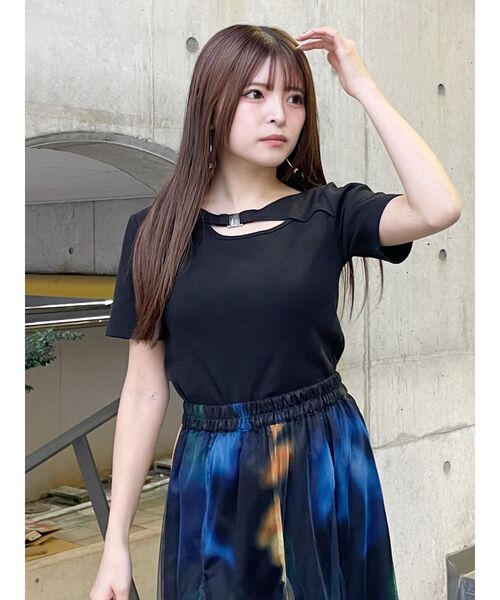 MURUA（ムルーア） tシャツ 半袖 フロントパーツレイヤードトップス