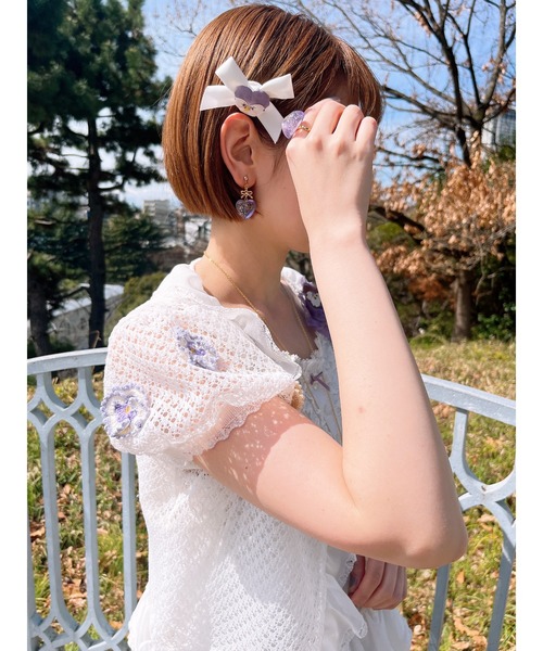 【難あり】ピンクハウス ブラウス2枚＋スカート 2枚set ドットチュールフリルギャザーブラウス｜ピンクハウス