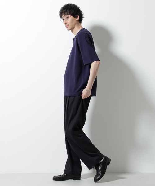 NANO universe tシャツ フェイクレイヤードキーネックTシャツ