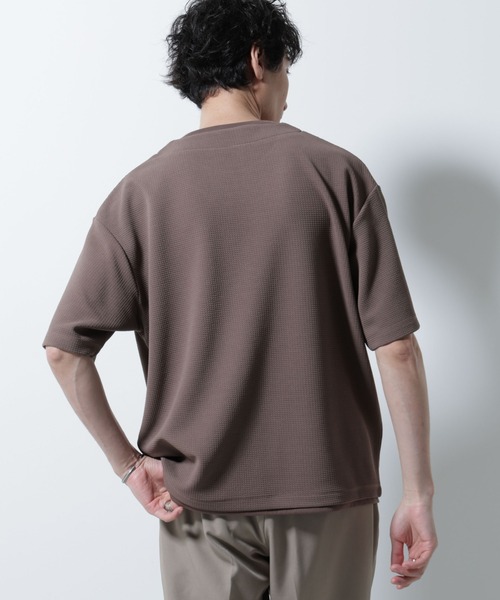 NANO universe tシャツ フェイクレイヤードキーネックTシャツ