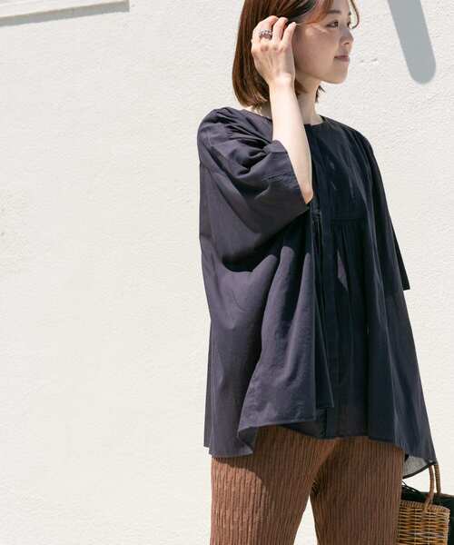 「URBAN RESEARCH DOORS」 ドルマンスリーブブラウス MEDIUM ネイビー レディース