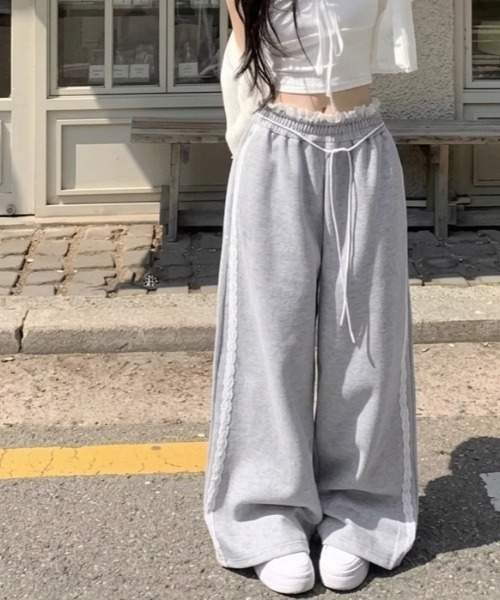 シーイン ジャージ スウェット ラインパンツ ウエストゴム 運動 ジム 裾絞り スウェットパンツ ジャージ 韓国風 サイドレースラインスウェット