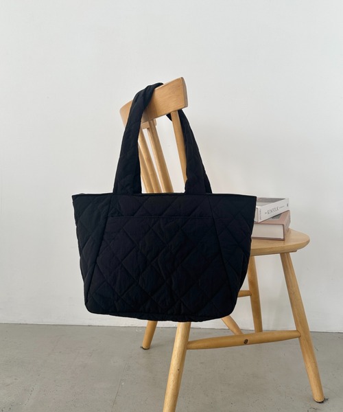 トートバッグ ファスナー付きキルティング軽量トートバッグ マザーズ