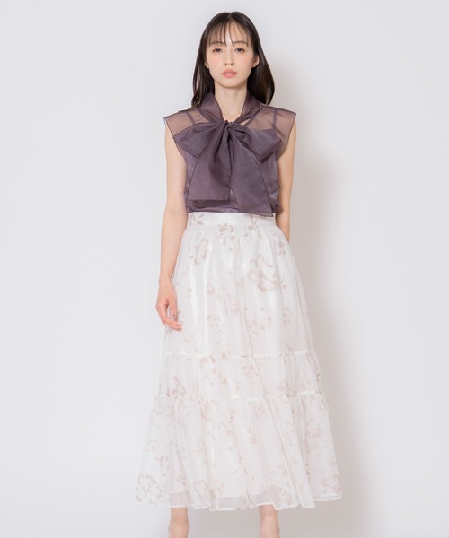 タグ付き　noela ノエラ　スカート　ロングスカート　メッシュ　花柄　花 タグ付き noela ノエラ スカート ロングスカート メッシュ 花柄