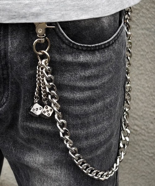 アッシュのウォレットチェーン ステンレス ウォレットチェーン ゴールド シルバー ミックス メンズ