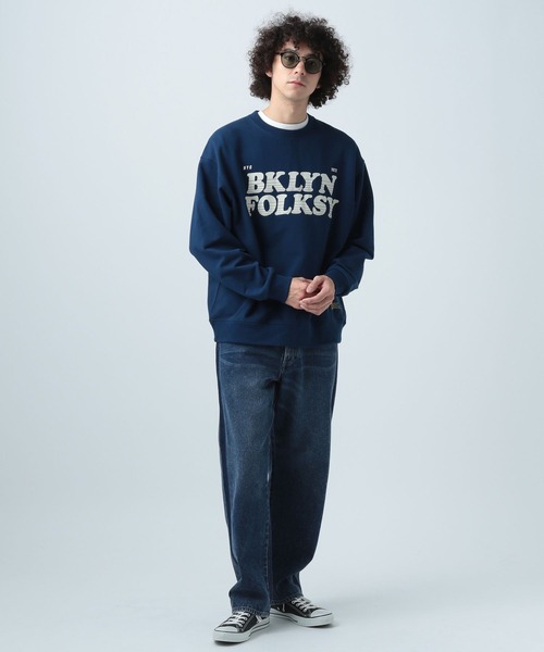 「BAYFLOW」 加工デニムパンツ LARGE ライトブルー メンズ