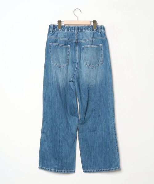 「antiqua」 「patterntorso」加工デニムパンツ L ブルー レディース