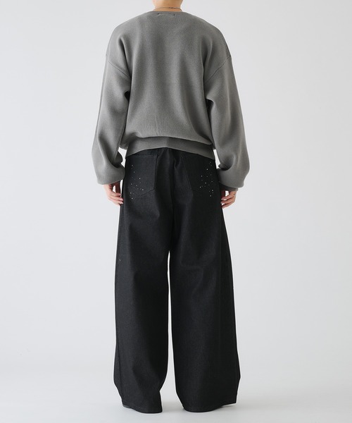 selle glant ジーンズ RHINESTONE WIDE RIGID DENIM PANTS/ライン