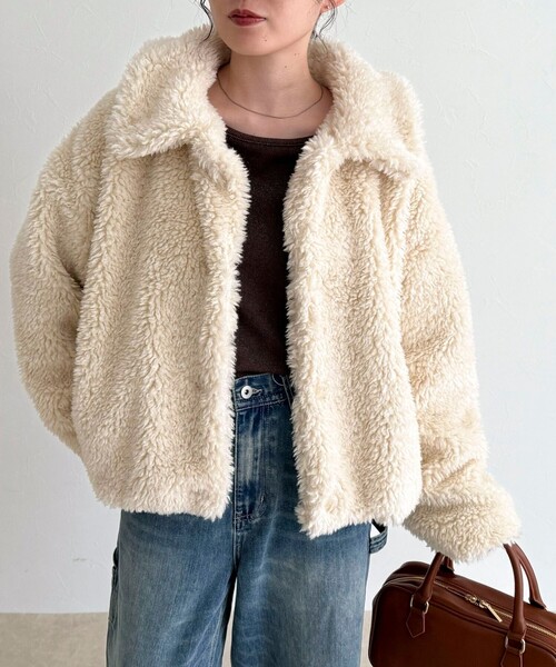fredy emue（フレディエミュ） ムートンコート ボアコート フェイク