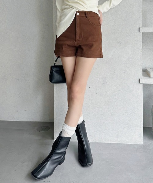 Ada. パンツ スエードタッチ ハイウエスト ショートパンツ レディース