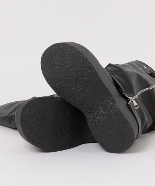 Revo. ブーツ ベルト付き 合皮レザー 厚底 カバーロングブーツ