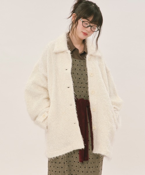 loin nuit コート アウター mix color knit jacket / ミックスカラー