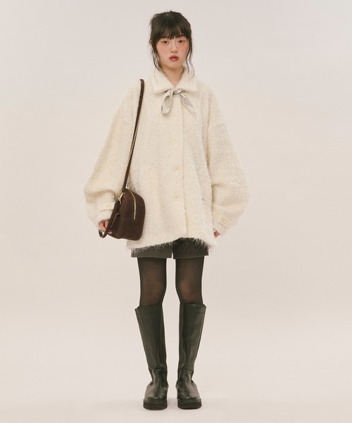 【loin nuit】ミックスカラーニットジャケット loin nuit コート アウター mix color knit jacket / ミックスカラー