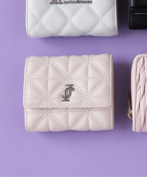 JILL by JILL STUART ピンクシルバー三つ折り財布 ジルバイジルスチュアート JILL by JILLSTUART クロスJキルト