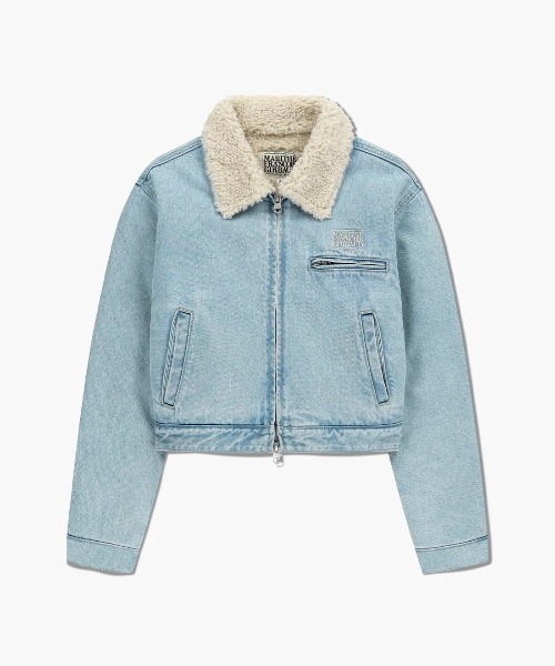 ダウンコート ダウンジャケット W CROP SHEARLING DENIM JACKET レディース_9