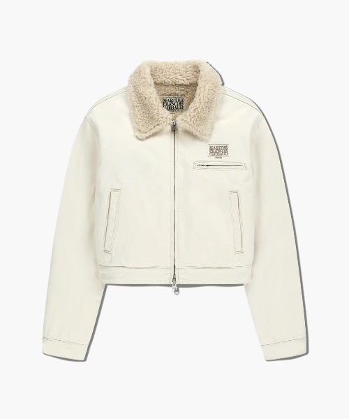 ダウンコート ダウンジャケット W CROP SHEARLING DENIM JACKET レディース_18
