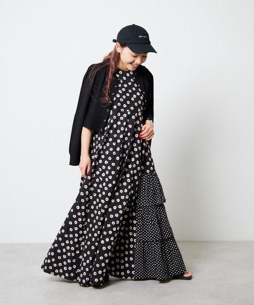「Freada」 ノースリーブワンピース ONE SIZE オレンジ レディースの画像