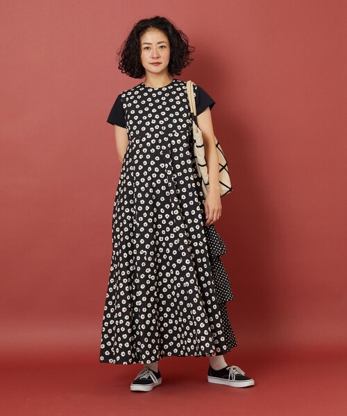 「Freada」 ノースリーブワンピース ONE SIZE オレンジ レディースの画像