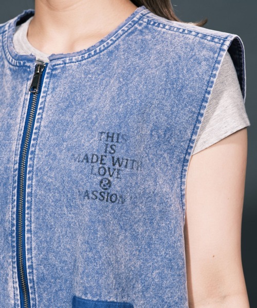 「RePRODUCTION LABEL」 ベスト FREE ブルー レディース_画像4