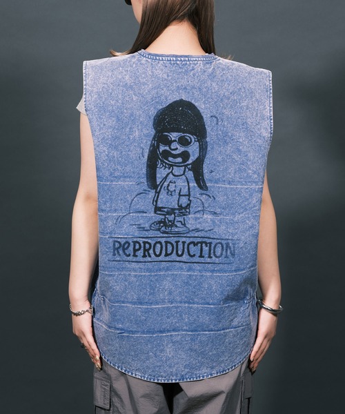 「RePRODUCTION LABEL」 ベスト FREE ブルー レディース_画像5