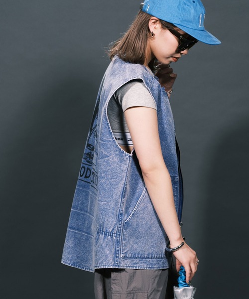 「RePRODUCTION LABEL」 ベスト FREE ブルー レディース_画像9