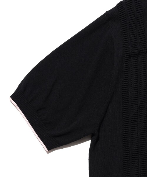 ポロシャツ Knit Polo Raised Pattern Jacquard Line メンズの画像