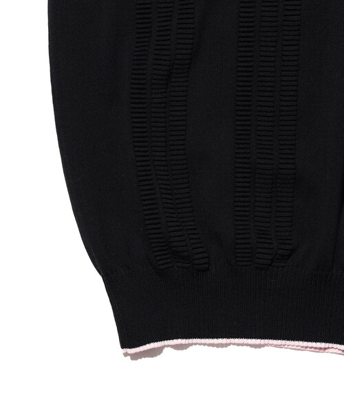 ポロシャツ Knit Polo Raised Pattern Jacquard Line メンズの画像