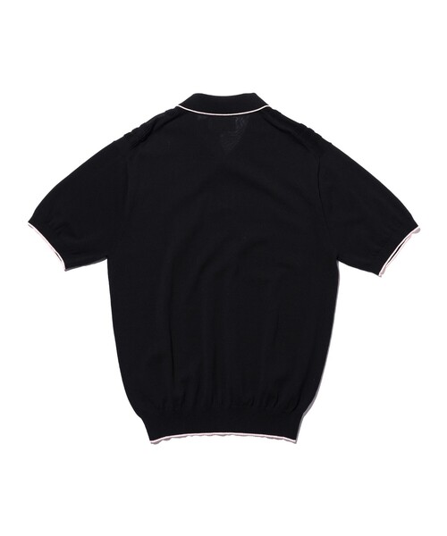 ポロシャツ Knit Polo Raised Pattern Jacquard Line メンズの画像