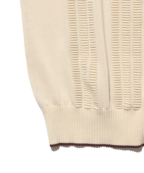 ポロシャツ Knit Polo Raised Pattern Jacquard Line メンズの画像