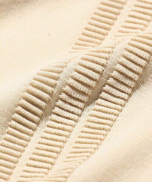ポロシャツ Knit Polo Raised Pattern Jacquard Line メンズの画像