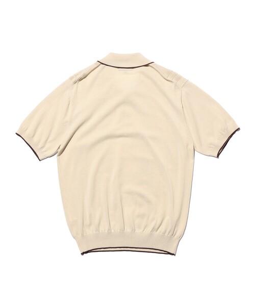 ポロシャツ Knit Polo Raised Pattern Jacquard Line メンズの画像