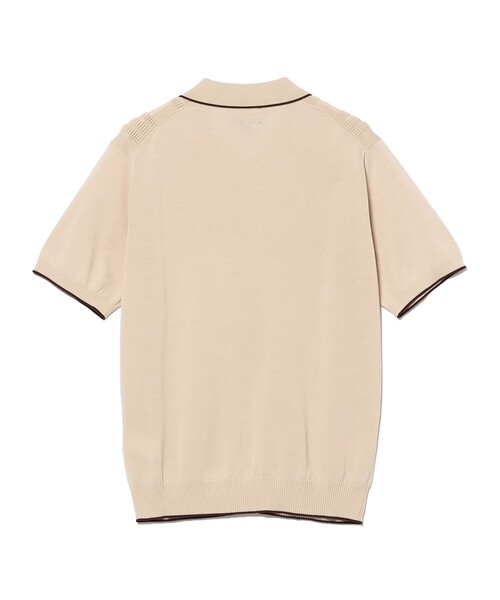 ポロシャツ Knit Polo Raised Pattern Jacquard Line メンズの画像
