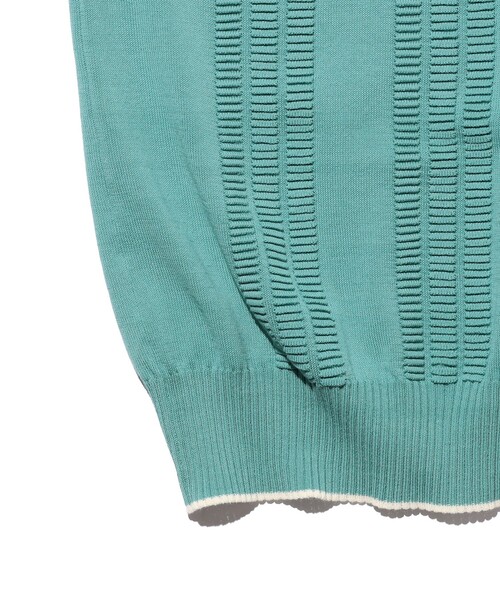 ポロシャツ Knit Polo Raised Pattern Jacquard Line メンズの画像