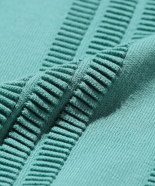 ポロシャツ Knit Polo Raised Pattern Jacquard Line メンズの画像