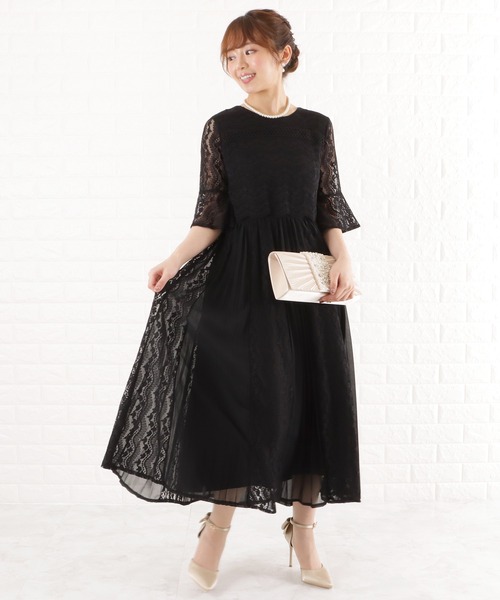 「Lace Ladies」 半袖ワンピース L ブルーグレー レディース_画像9