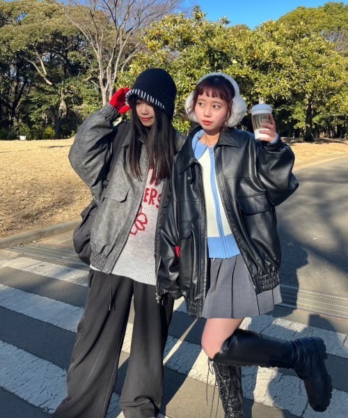 「nemne store」 ブルゾン LARGE スミクロ レディース_画像8