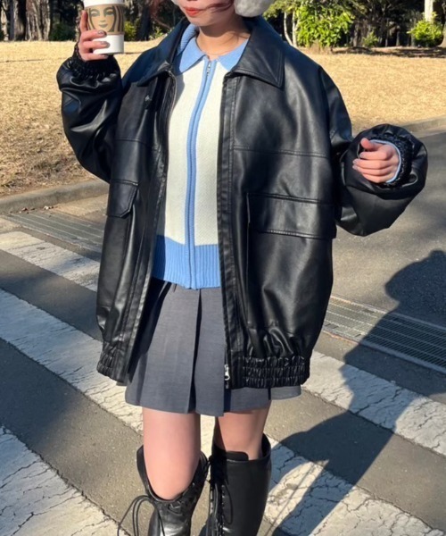 「nemne store」 ブルゾン LARGE スミクロ レディース_画像9