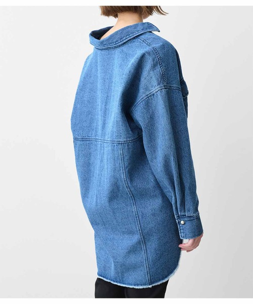 「IEDIT」 長袖シャツ LARGE ブルー レディース_画像3