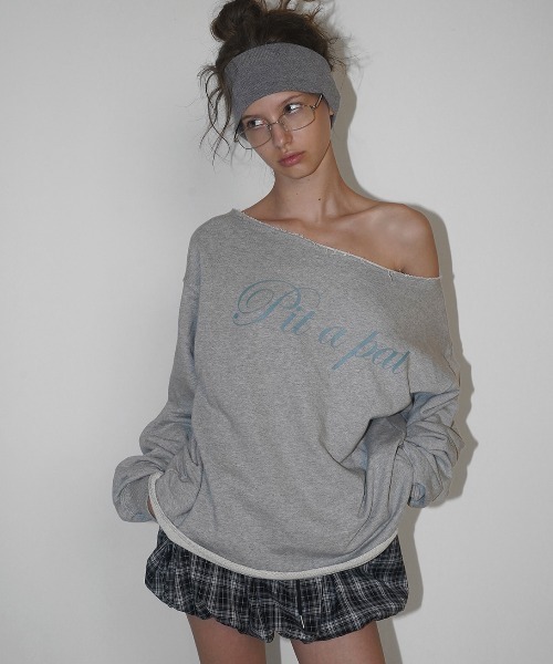 「BLACKUP」 スウェットカットソー ONESIZE グレー レディース_画像9