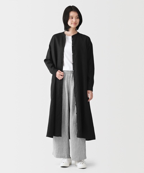 無印良品（MUJI） シャツワンピース 婦人 リネン 洗いざらし 長袖