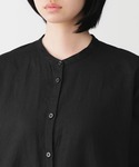 シャツワンピース 婦人 リネン 洗いざらし 長...の詳細画像4