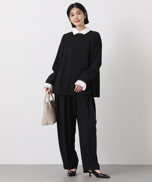 margaux ワイドパンツ パンツ ウエストロゴタックパンツ レディース